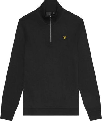 Lyle & Scott Cotton Loopback 1/4 Zip Sweatshirt - Heren - Vesten met rits - Zwart - M - Katoen - Hoodies & sweatvesten