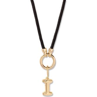 Brook & York Kai Initial Charm Necklace in Gold/Black I at Nordstrom