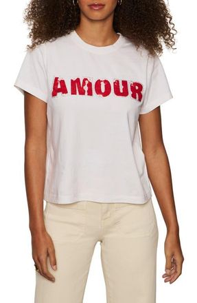 Sanctuary Organic Cotton T-Shirt in White/Cherry Lacquer at Nordstrom, Size Xx-Small