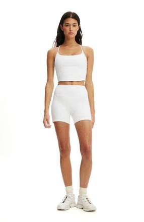 Cotton On Womens Active Ultra Soft Invisible Scrunch Shortie Short in White at Nordstrom, Size Medium