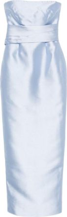 Solace London Blue Strapless Maxi Dress