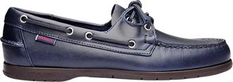 Sebago Mens Endeavor Waxed Leather Boat Shoes (Blue Navy/Gum) - Dark Navy - Size UK 6.5