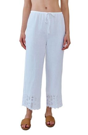 Bella Dahl Beach Linen Crop Pants in White at Nordstrom, Size X-Small