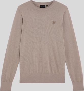 Lyle & Scott Mens Merino Wool Crew Neck Jumper - Brown - Size X-Large