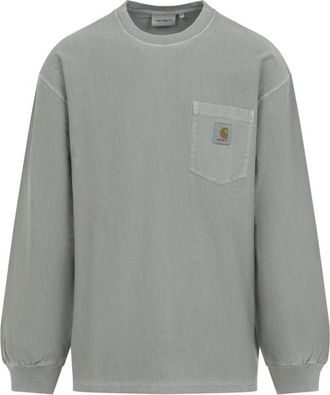 Carhartt Work in Progress Green Full Sleeves Logo T-Shirt