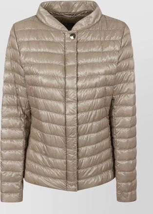 Herno high collar padded jacket quilted texture