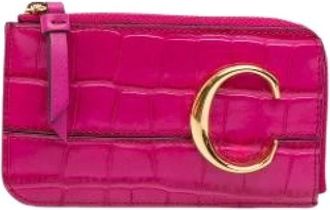 Chlo&eacute; Pre-owned Card Holder - Dames - Pre-owned - Roze - Maat: ONE Size Leer