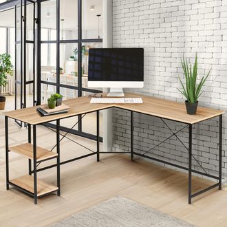 IDMarket Idmarket - Detroit Escritorio Esquinero De Dise&ntilde;o Industrial En Forma De L