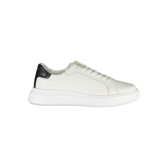 Calvin Klein Sleek White Sneakers with Contrast Mens Accents