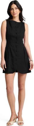 Onia Boatneck Button Front Dress in Black at Nordstrom, Size 10