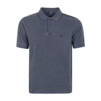Herno Polo Shirts, male, Blue, Size: XS Logo-embroidered Polo Shirt