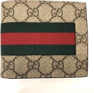 Gucci Gg Supreme Gg Supreme Leather Wallet (Bi-Fold) (Pre-Owned)