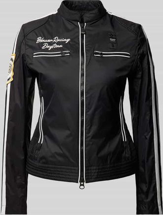 Blauer Jacke mit Zweiwege-Reißverschluss Modell CATHERINE in Black, Größe XL