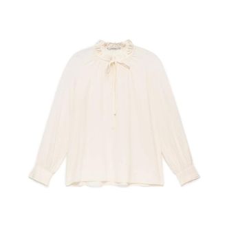 Maliparmi Maliparmi, Overhemden, Dames, Beige, 2Xl, Fluid Crepe Shirt