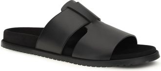 Dolce & Gabbana Leather Strap Slide - Black