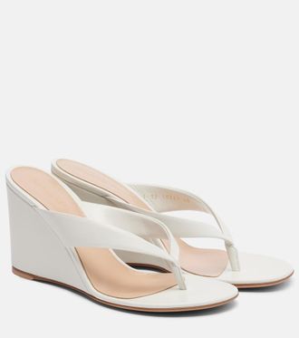 Gianvito Rossi Leather wedge thong sandals