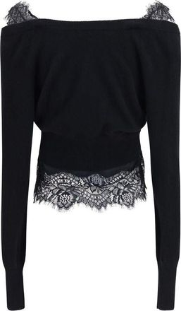 Ermanno Scervino Womens Black Cashmere Cardigan Clothing