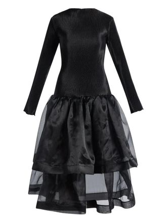 L’Idée Alexander ribbed midi dress - women - Polyester - 10 - Black