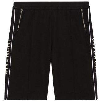 Givenchy Mens Classic Fit Branded Side Logo Black Shorts Cotton - Size X-Large