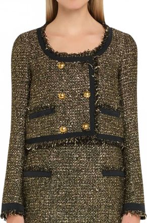 Ulla Johnson Anisa Tweed U-Neck Jacket In Tapestry