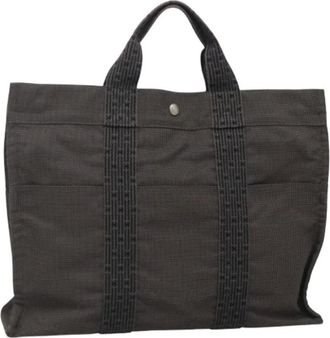 Herm&egrave;s Pre-owned Tote Bags, female, Gray, Size: ONE SIZE Pre-owned Vintage Canvas Tote Bag