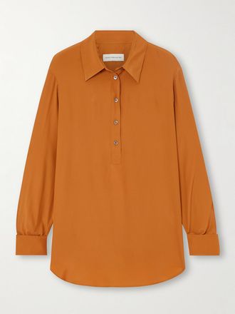 Dries Van Noten Camicia In Cr&ecirc;pe De Chine - Arancione