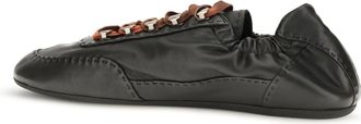 Prada Mens Sneakers Collapse Aged Nappa Leather Black Upper Lamb (ovis Aries) Lace-Up Shoes Flat