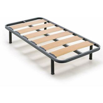 HOGAR 24 Hogar24 - Somier 90x200 Cm Tubo Acerado 40x30 mm Laminas Anchas con Sistema Anti-ruido. Patas Cilindricas de 32 Cm