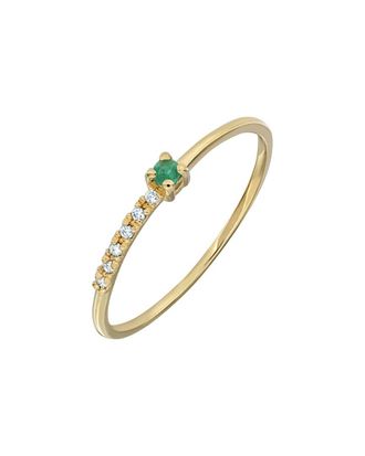 Bony Levy 18K 0.07 Ct. Tw. Diamond & Emerald Ring