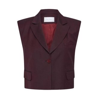 By-Bar Amsterdam Bobi Gilet - Dames - Jassen - Paars - Maat: M Viscose