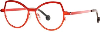 Theo Eyewear Strip Neon-Inspired Cat-Eye Sunglasses With Titanium Frame