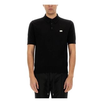 Dolce & Gabbana Polo Shirts, male, Black, Size: L CO M.rasata Fin.14 +Placca