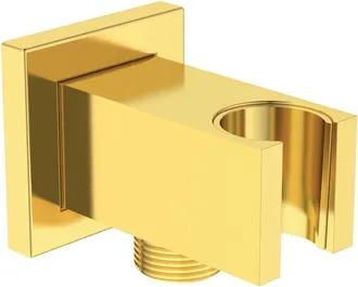 Ideal Codo De Conexi&oacute;n A Pared Rain Con Soporte De Ducha Angular Dorado Cepillado Standard