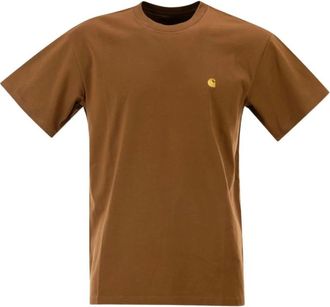 Carhartt Work in Progress Carhartt Wip, T-Shirts, male, Brown, Size: XL Chase T-shirt