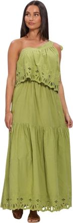 Amaya Amsterdam Solana Maxi Jurk - Dames - Maxi kleedjes - Groen - L - Kleedjes