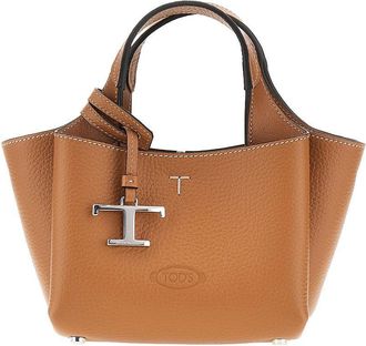 Tod's Grained leather mini shopping bag Woman One Size