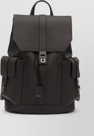 Ferragamo leather backpack double front pockets