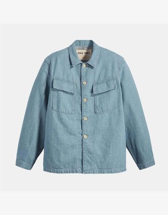 Levi's Mens Solid Patterned Shirt Collar Chest Pocket Shirt Jacket - Blue - Size: Regular/34