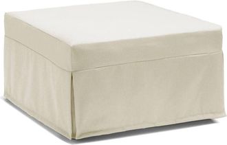 Talamo Italia Letto pieghevole Ancilla, Pouf trasformabile in letto singolo, 100% Made in Italy, Pouf in tessuto da soggiorno, Cm 80x80h45, Bianco, con imballo