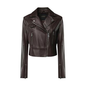 Pinko Biker Jacket - Dames - Zomerjassen - Bruin - XL - Leer - Jassen