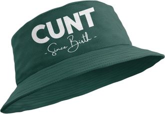 Generic Funny Rude Bucket Hat Cunt Since Birth (UK, Alpha, L, Green)