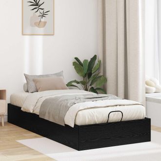 vidaXL Vidaxl Letto Ottomano Rovere Nero 100 X 200 Cm Legno Ingegnerizzato