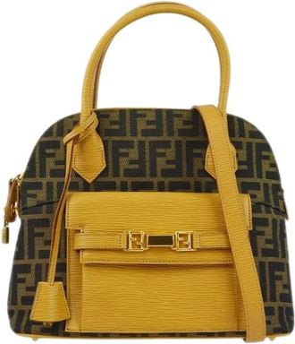 Fendi Pre-owned Handbags, female, Brown, Size: ONE SIZE Pre-owned Canvas Handbag
