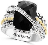 Effy Mens Sterling Silver & 18K Gold Onyx Diamond Ring in Black at Nordstrom Rack, Size 10