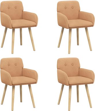 vidaXL Sillas De Comedor 4 Uds. Boucl&eacute; Beige 59 X 57 X 85 Cm Vidaxl