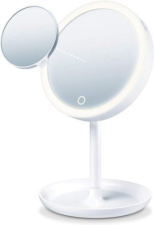 OEM 45 Espejo Cosm&eacute;tico Iluminado, Con Luz Led, Bot&oacute;n Sensor T&aacute;ctil, Espejo Extra Magn&eacute;tico Con Aumento De 5 Veces, Funci&oacute;n De Atenuaci&oacute;n