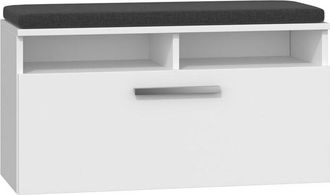 Topeshop Scarpiera riva bianca con seduta e contenitore per ingresso