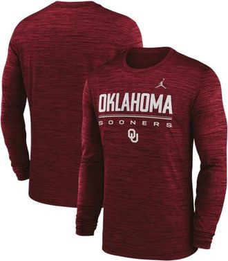 Jordan Brand Mens Jordan Brand Crimson Oklahoma Sooners Sideline Velocity Dri-FIT Long Sleeve T-Shirt at Nordstrom, Size Xx-Large