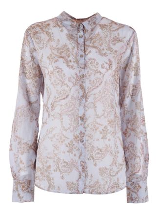 Forte_Forte Regular Fit Cotton Voile Floral Casual Shirt