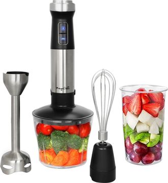 MegaChef 4 in 1 Multipurpose Immersion Hand Blender With Speed Control and Accessories